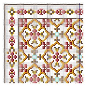 open house miniatures - geometric rose rug chart